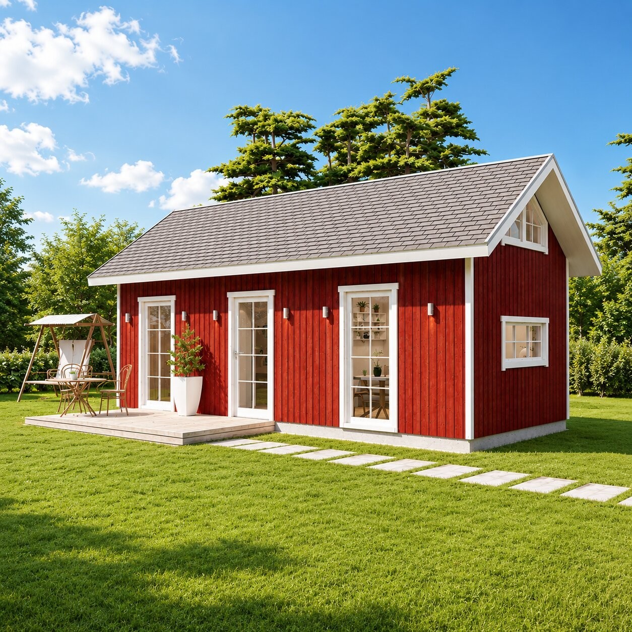 Two-Bedroom Tiny House Plan with Loft-12'x28' Cabin Blueprints