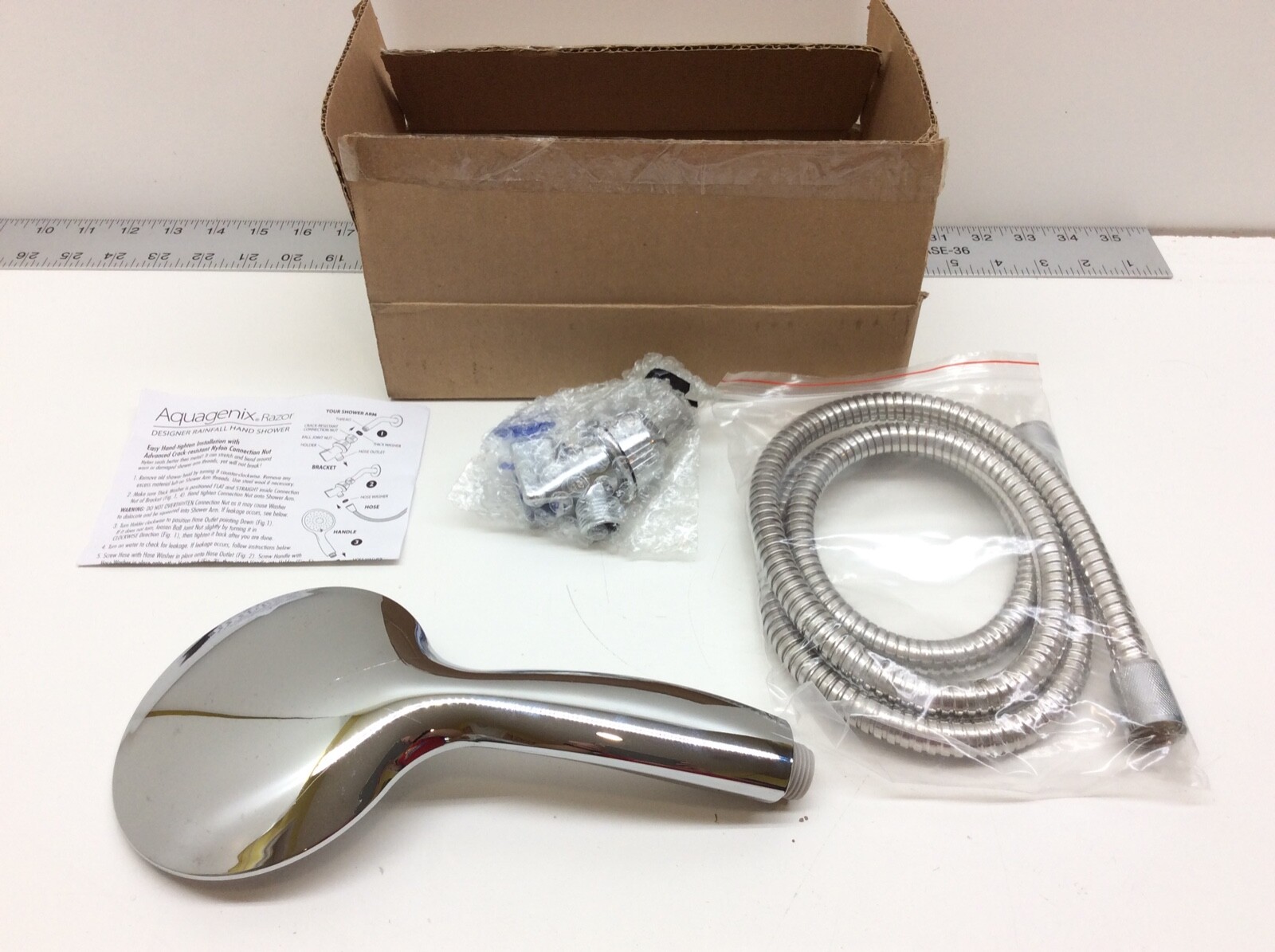 Aquagenix Razor Slimline Rainfall 5-Setting Hand Shower with 5" Chrome Face