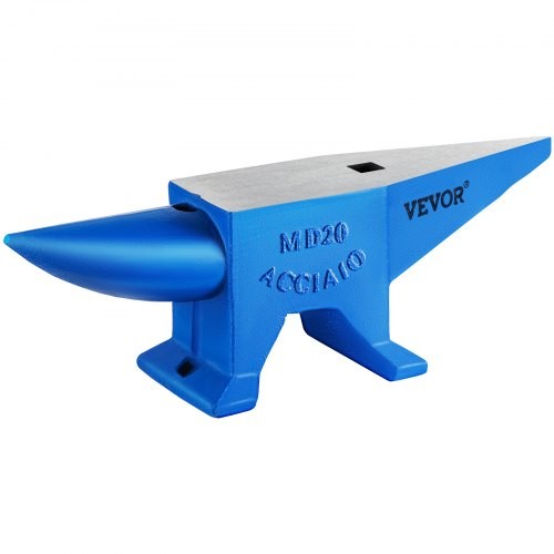 VEVOR Single Horn Anvil 44lbs Cast Steel Anvil Round Horn Anvil for Blacksmiths