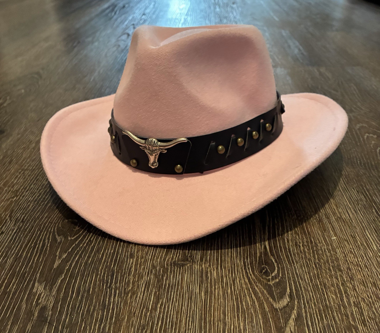 Pink Cowboy Hat Adjustable Buckle Cotton Polyester  Western Style