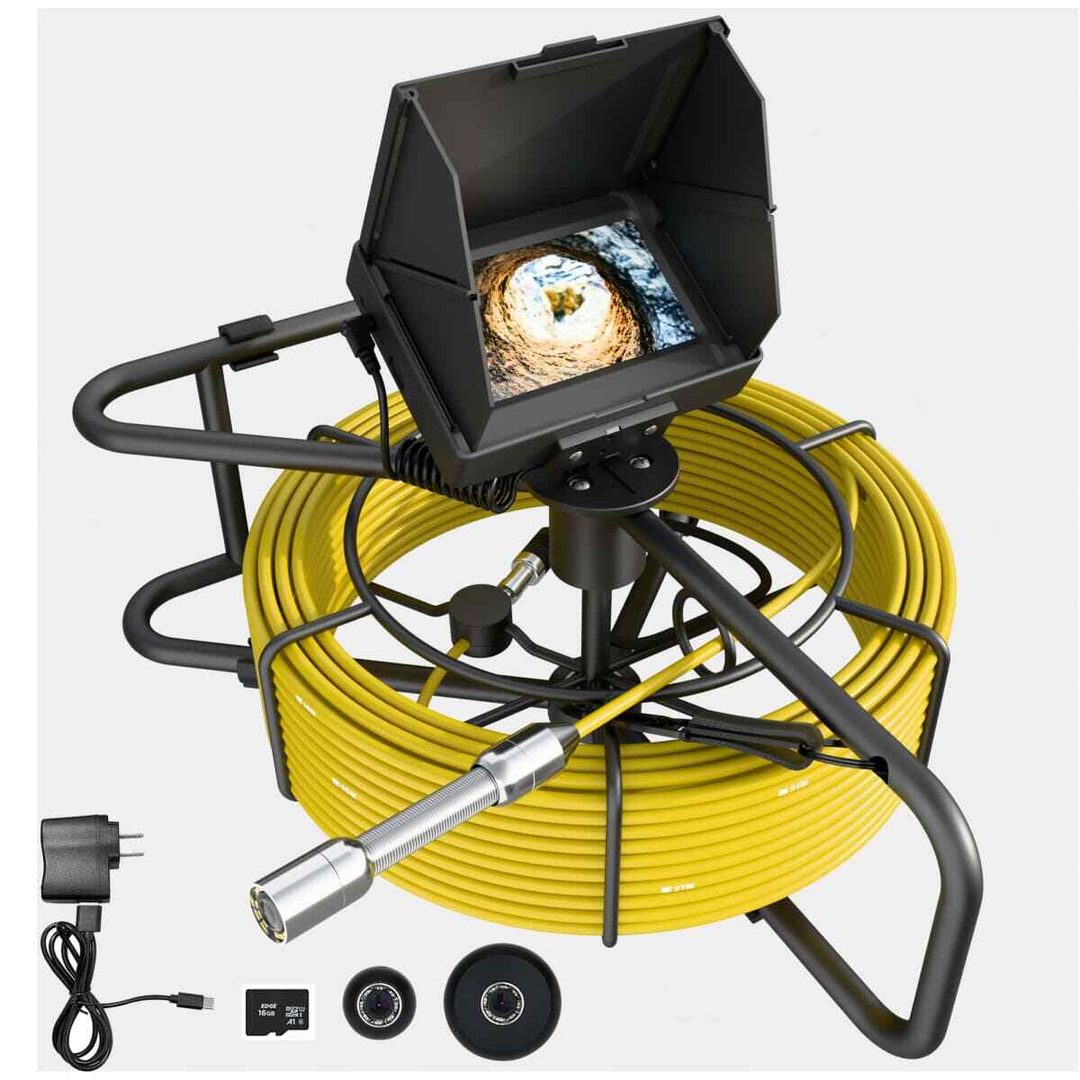 Sewer Camera 4.3 In LCD Monitor 98.4FT/30M HD Drain Pipe Inspection Camera
