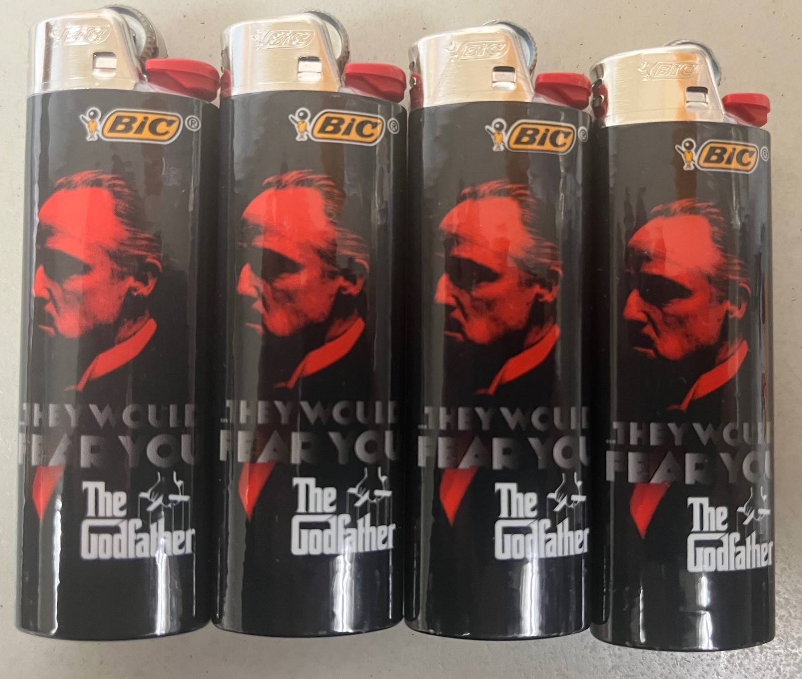 4pc FULL SET SIZE CLASSIC MOVIES COLLECTION THE GODFATHER BIC LIGHTERS brando lq