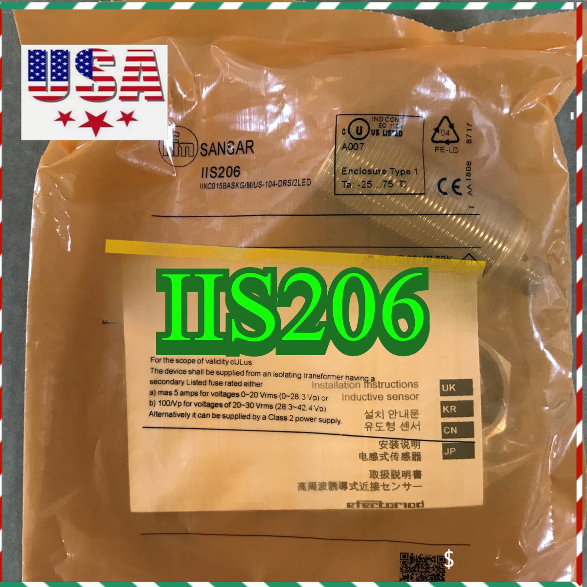 IIS206 1PCS IFM Proximity Sensor Brand New US Stock Fast Free Shipping