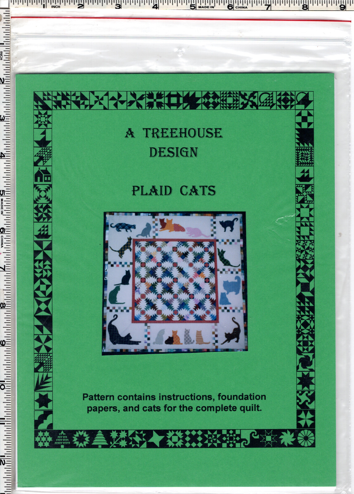 "Plaid Cats" ©1996 A Treehouse Design Mary Jane Ferguson Quilting Pattern Pack