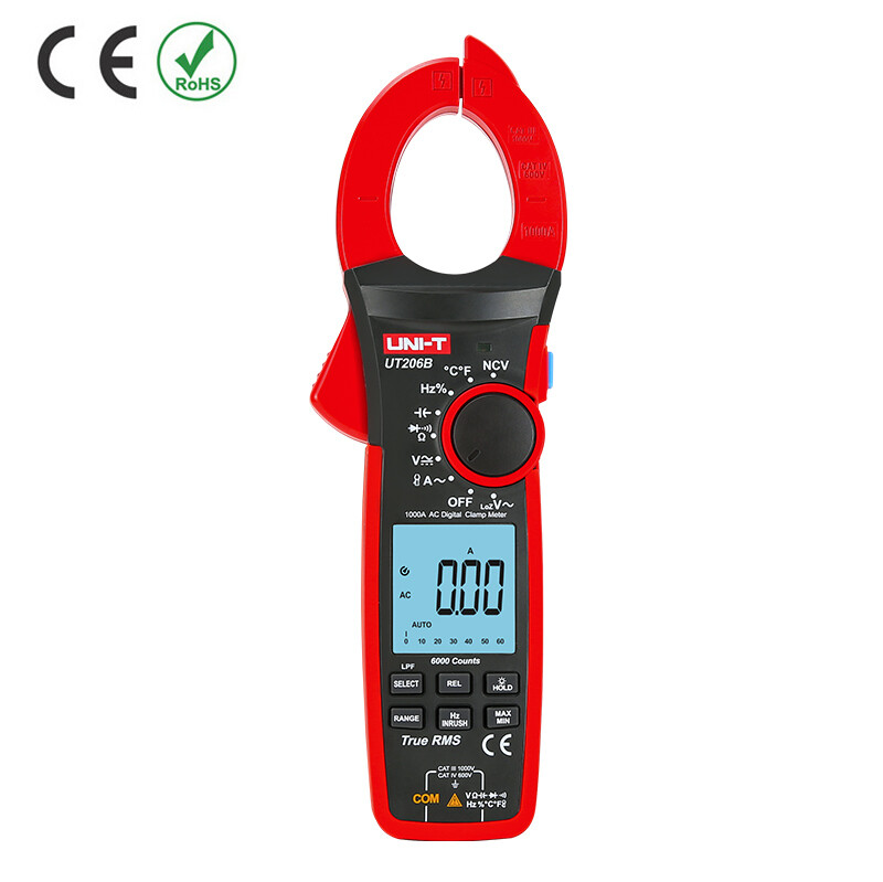 UNI-T UT206B/UT207B/UT208B Intelligent Digital Display Clamp Ammeter Multimeter