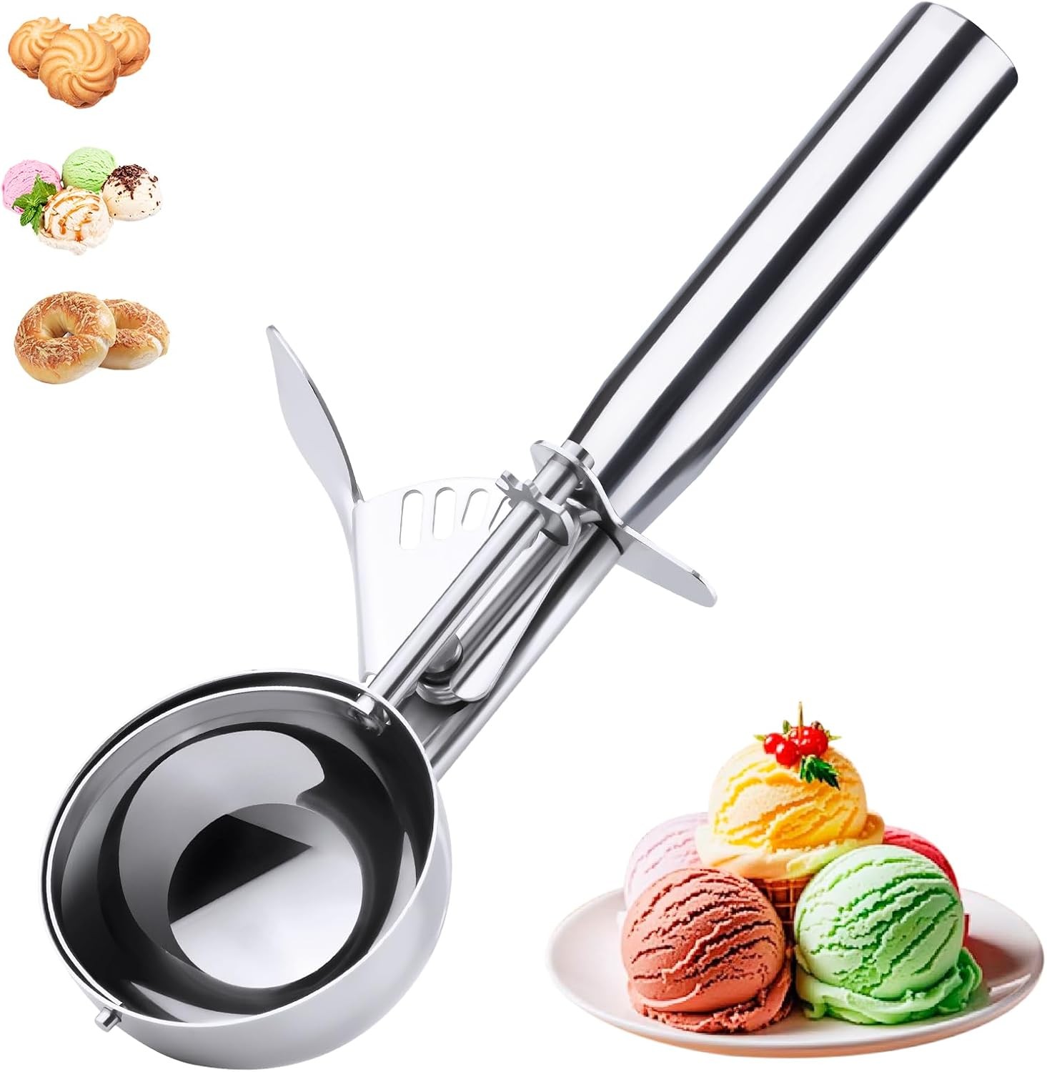 Ice Cre Scoop Stainl Steel, Ice Cre Scoop with Trigr, Cookie