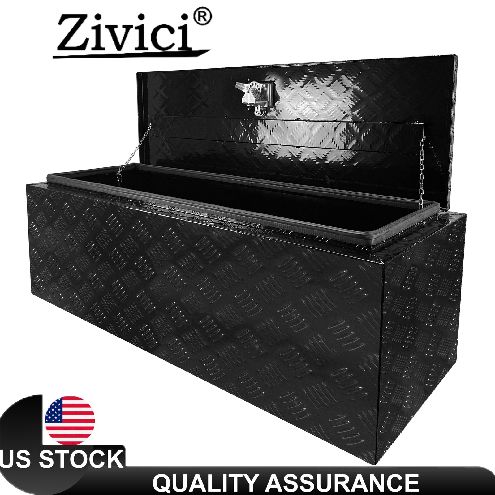 Thick‑Wall 48 Inch Toolbox protects bolts and equipment for daily pickup‑trailer