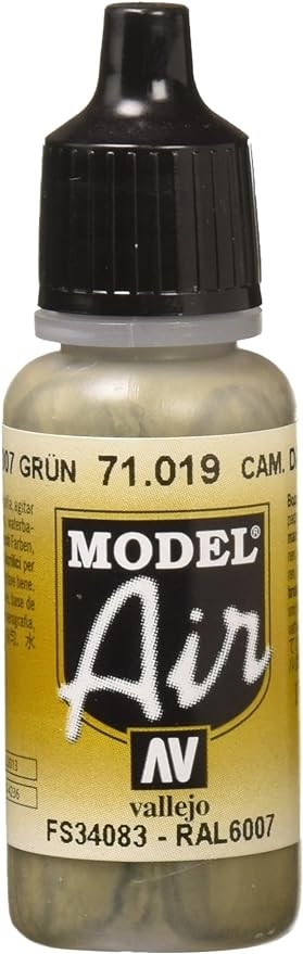 Vallejo Model Air: Camouflage Dark Green 71019 17ml Acrylic Paint