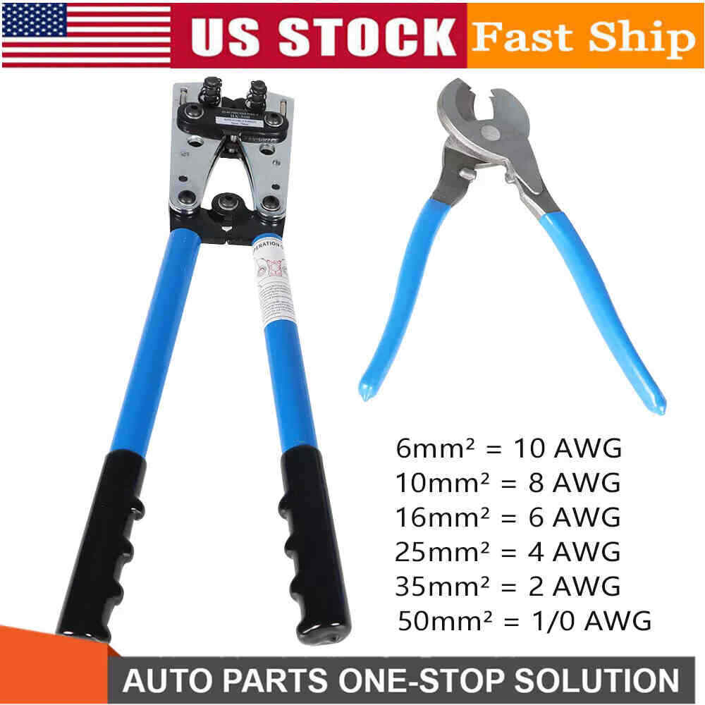 Battery Cable Lug Crimper Tool 6-50Mm, Wire Crimping Tool, Pliers for Crimping