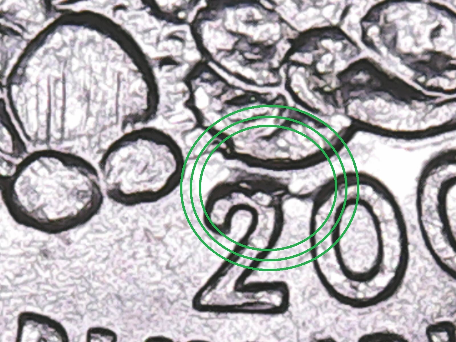 2008 P  Arizona State Quarter with Die Chips.