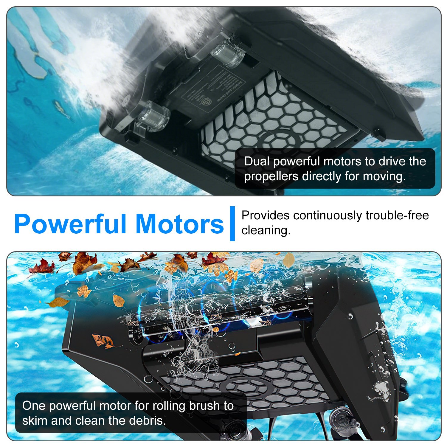 Automatic Robotic Pool Surface Skimmer w/ Powerful Cleaning System APP Control