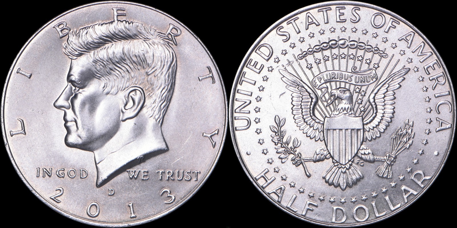2013 D Kennedy Half Dollar NIFC CN-Clad BU from OBW Rolls