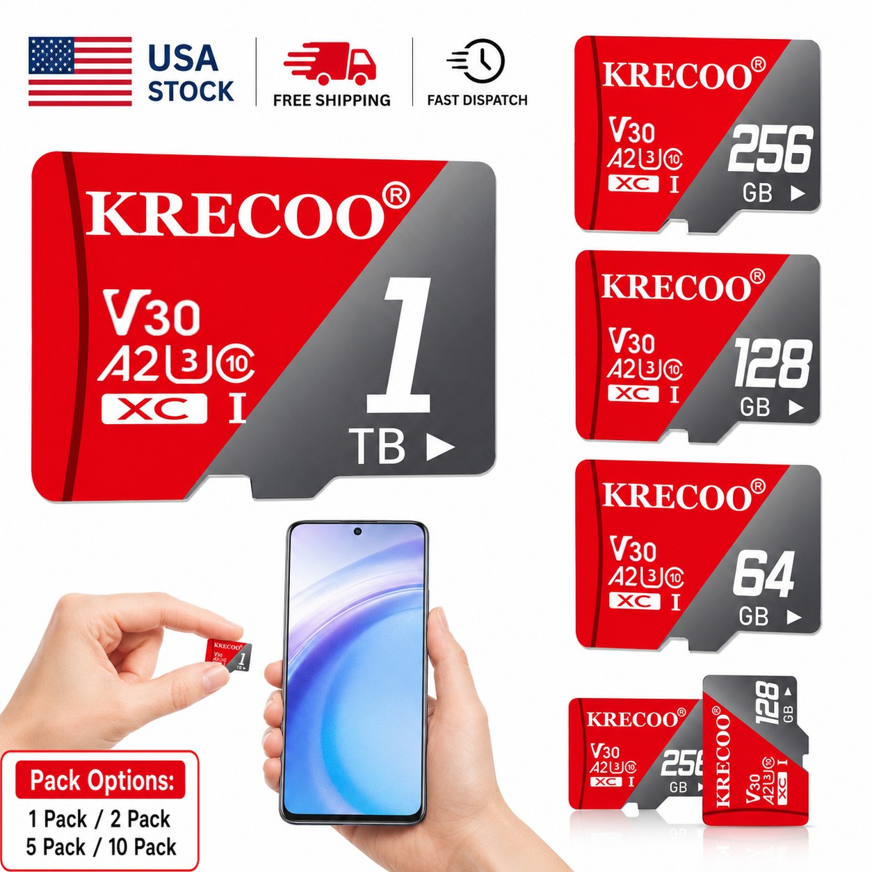 128GB 256GB 64GB SD Card Memory Card Class 10 for Digital Cameras Video Lot Us