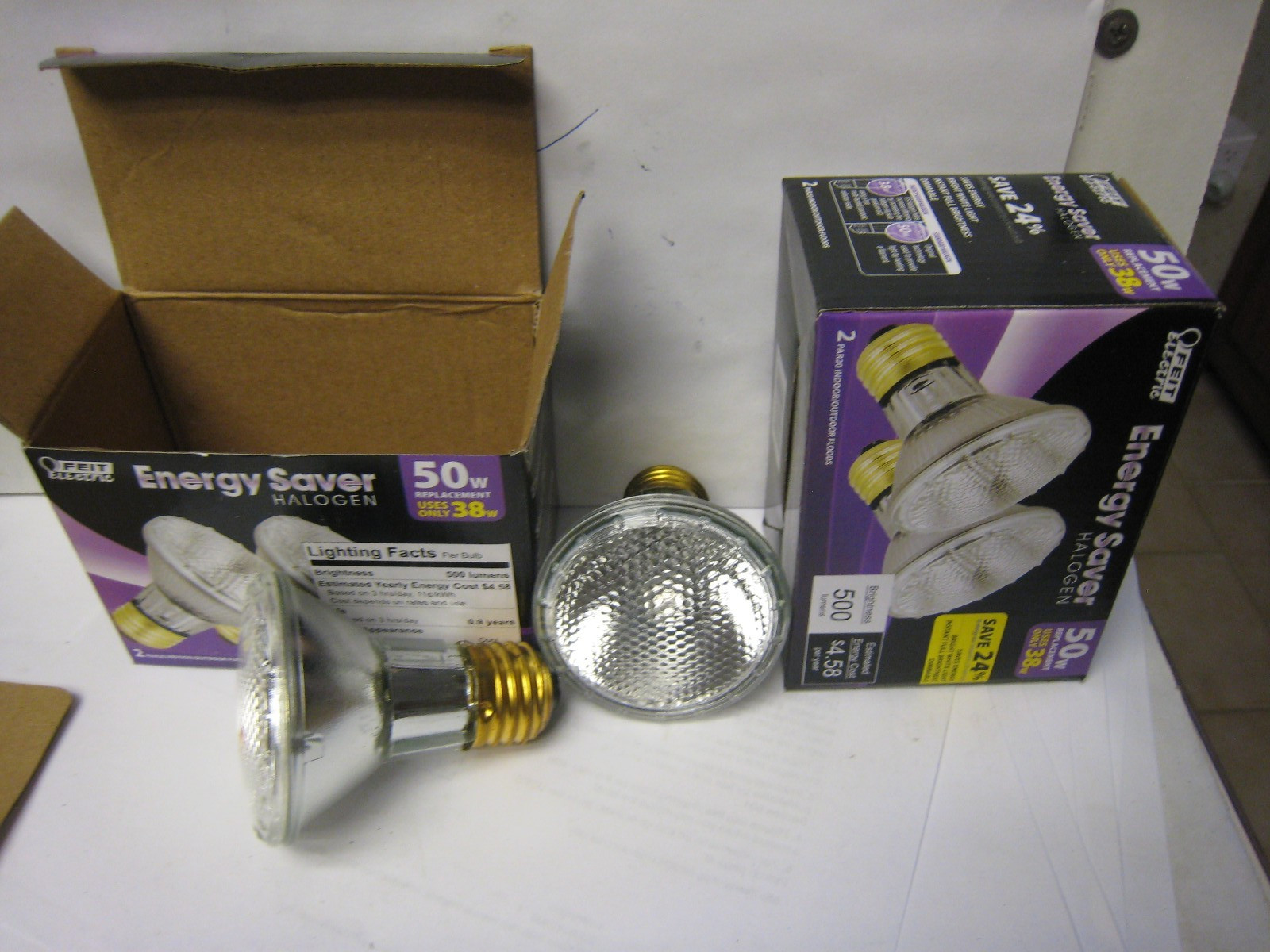 2 X TWIN -Packs  FEIT Electric Energy Saver 50W Replacement PAR20 Indoor/Outdoor