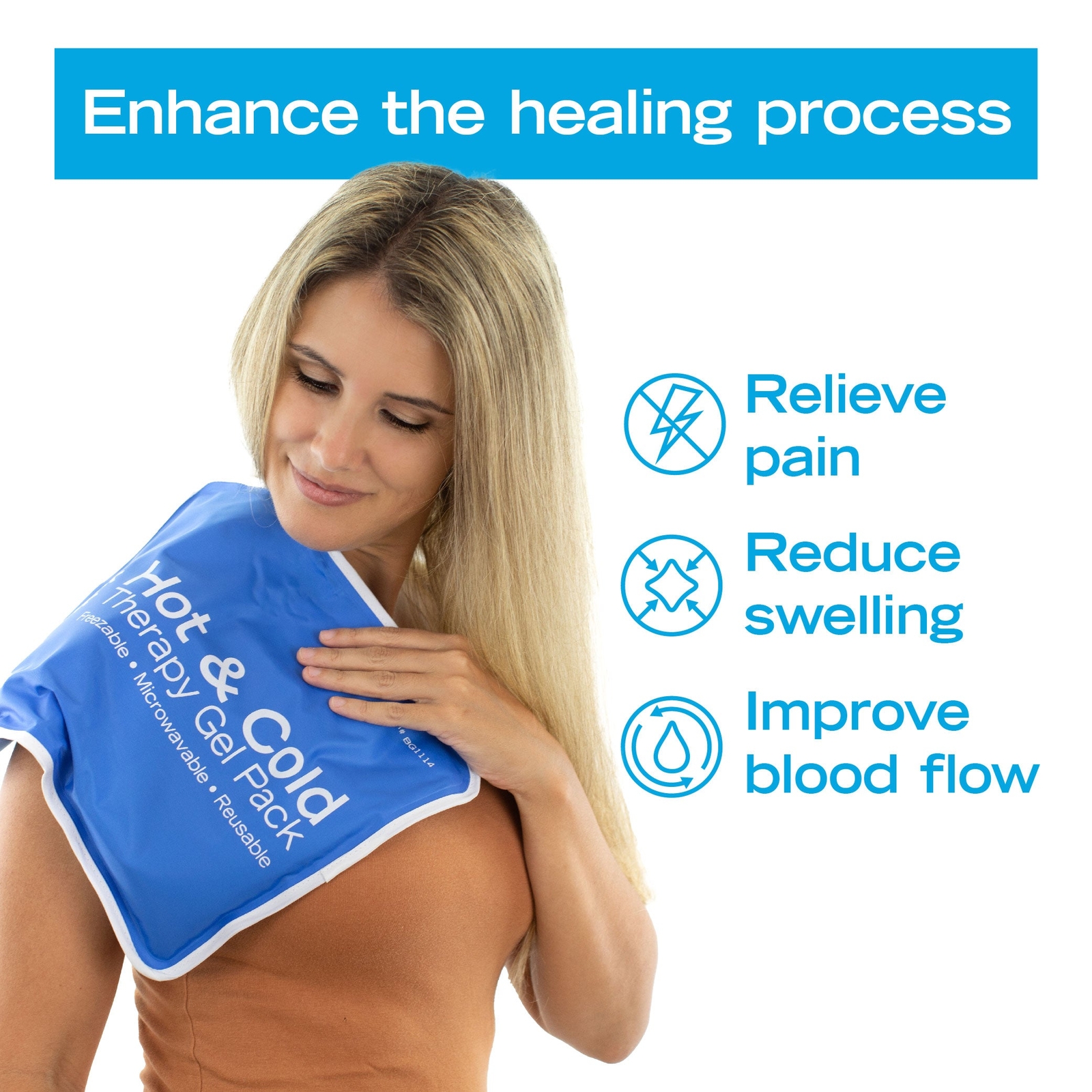 Roscoe Medical Reusable Cervical Hot & Cold Pack, Medium, 7.5 x 11 Inches BG7511