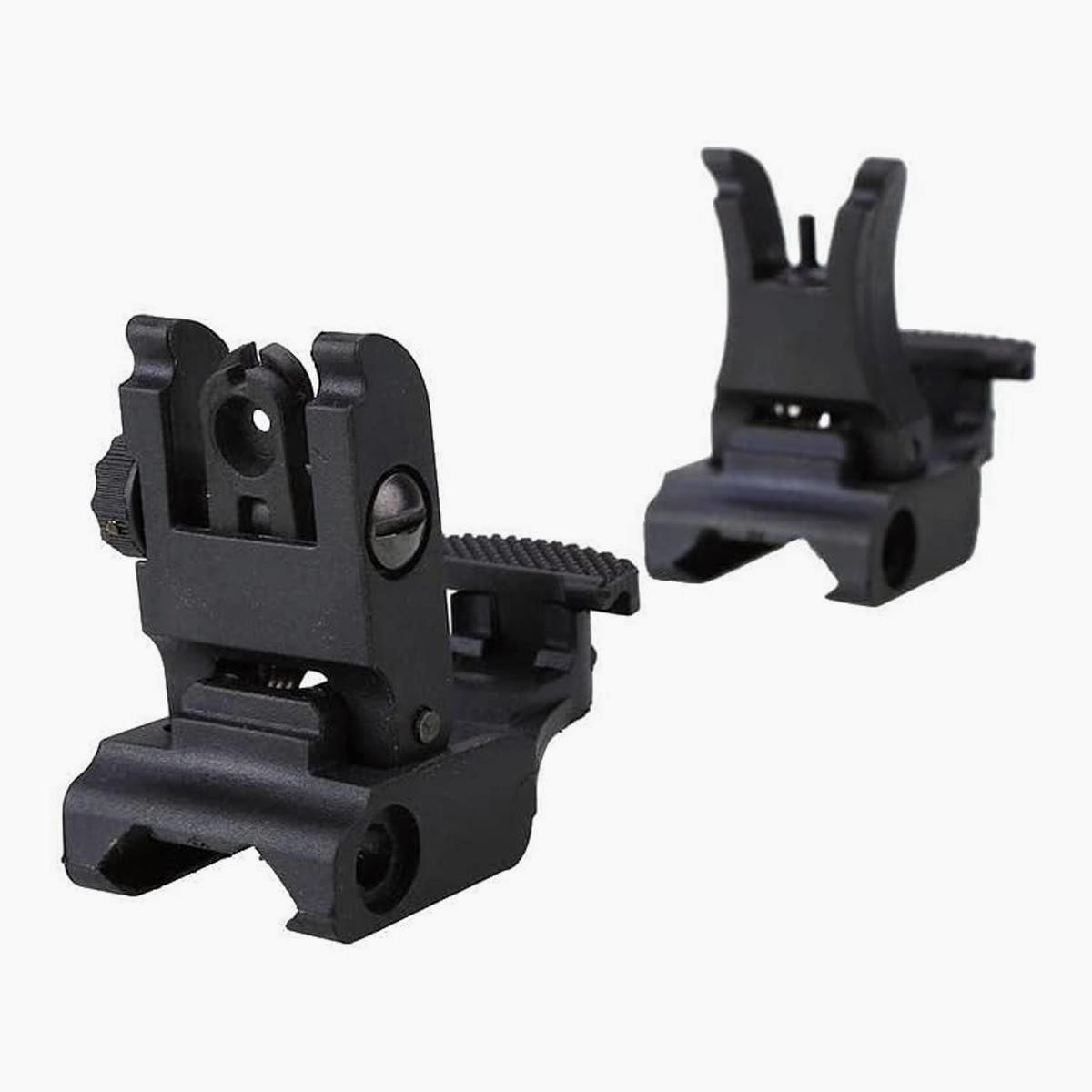 Folding Mechanical Aiming Sights M416 Picatinny Front Rear Flip Up Backup Sights