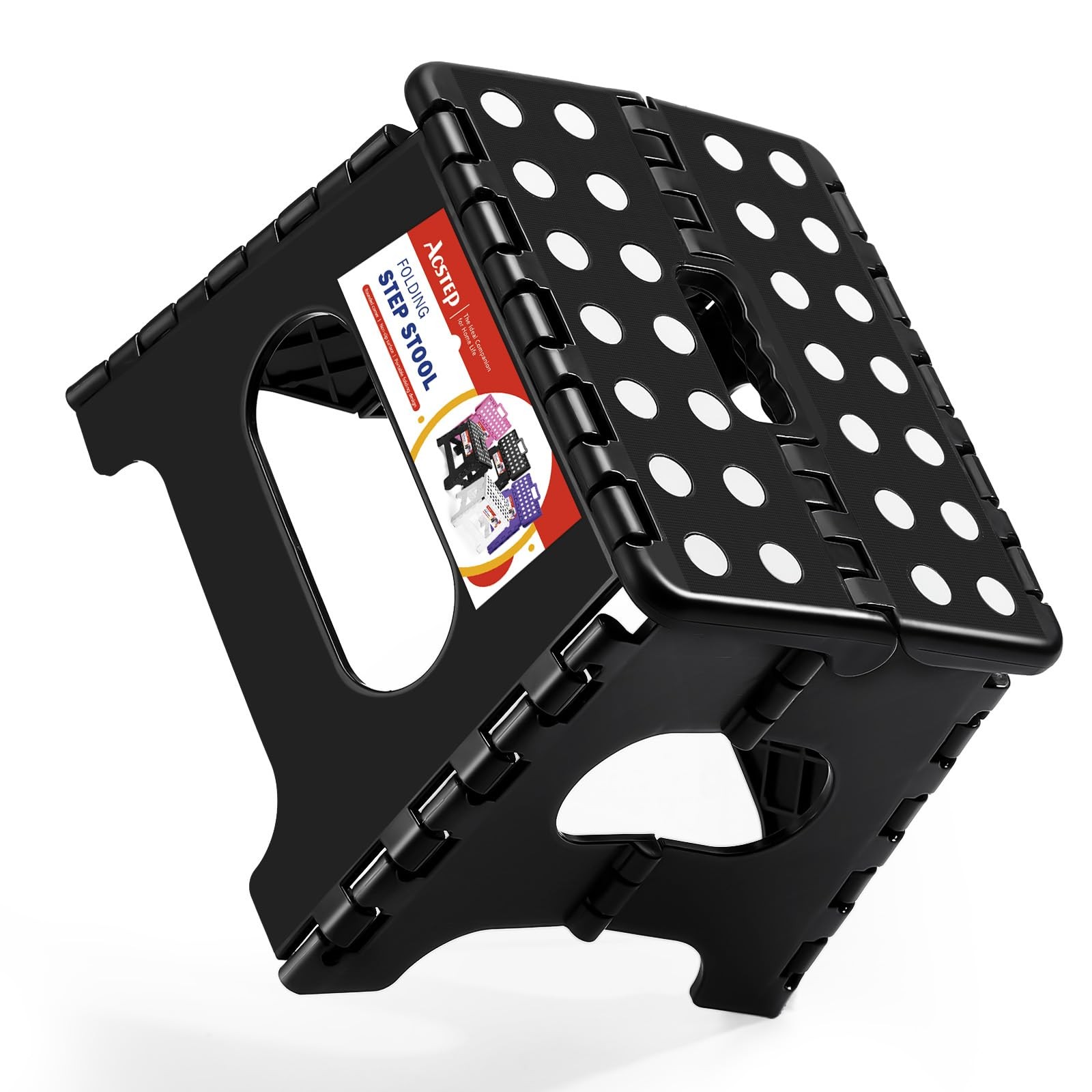 7.5 Inch Folding Step Stool Foldable Stool Height Kids Step Stool, 176 lb Capaci