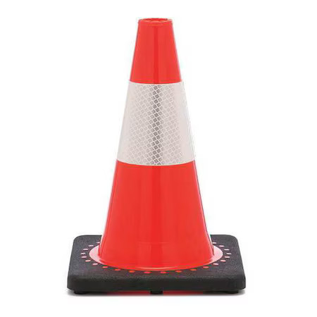 Zoro Select Rs30008c3m4 Traffic Cone, Pvc, High-Intensity Prismatic, 12 In,