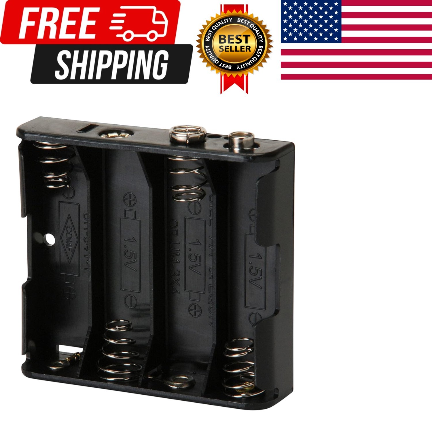 Battery Holder for 4 AA with Standard Snap Connector : BH341