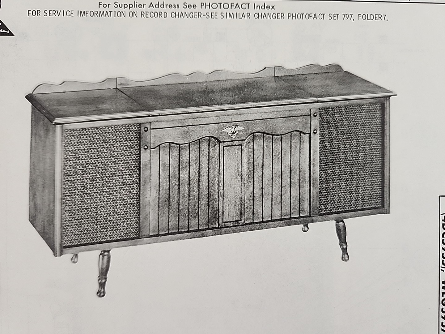 Sams Photofact Repair Service Parts Manual For Truetone WEG5955A-96