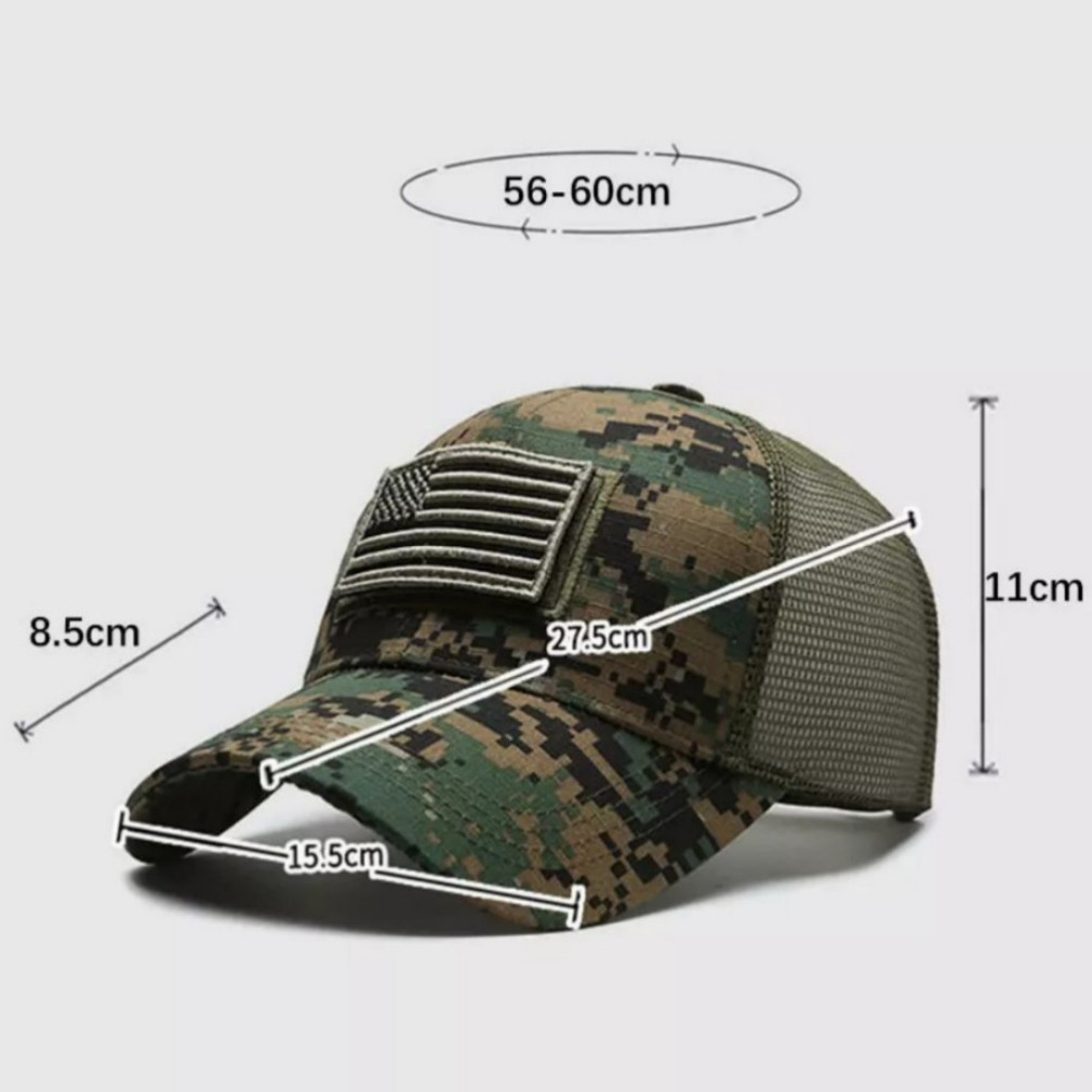 Baseball Cap USA Flag American Men Hat Detachable Patch Mesh Tactical Army Caps