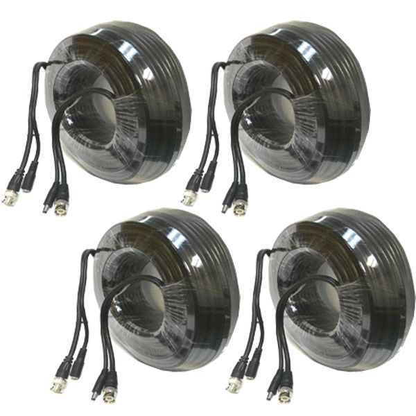 4 x 70Ft RG59 CCTV Video High Quality Cable BNC+Power