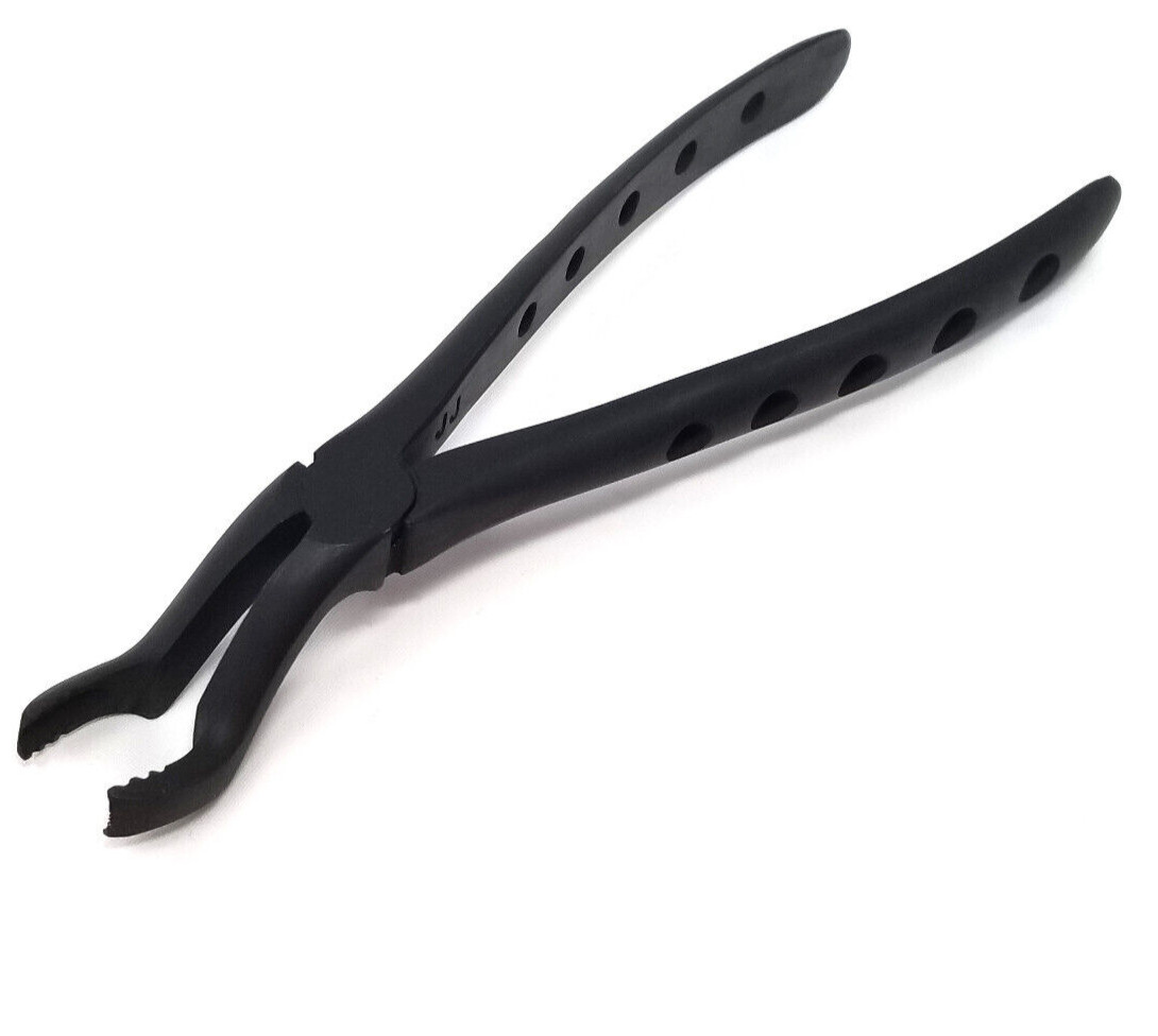 BLACK DENTAL EXTRACTING FORCEPS #2067AE OFFSET SERRATED BEAK GERMAN STAINLESS CE
