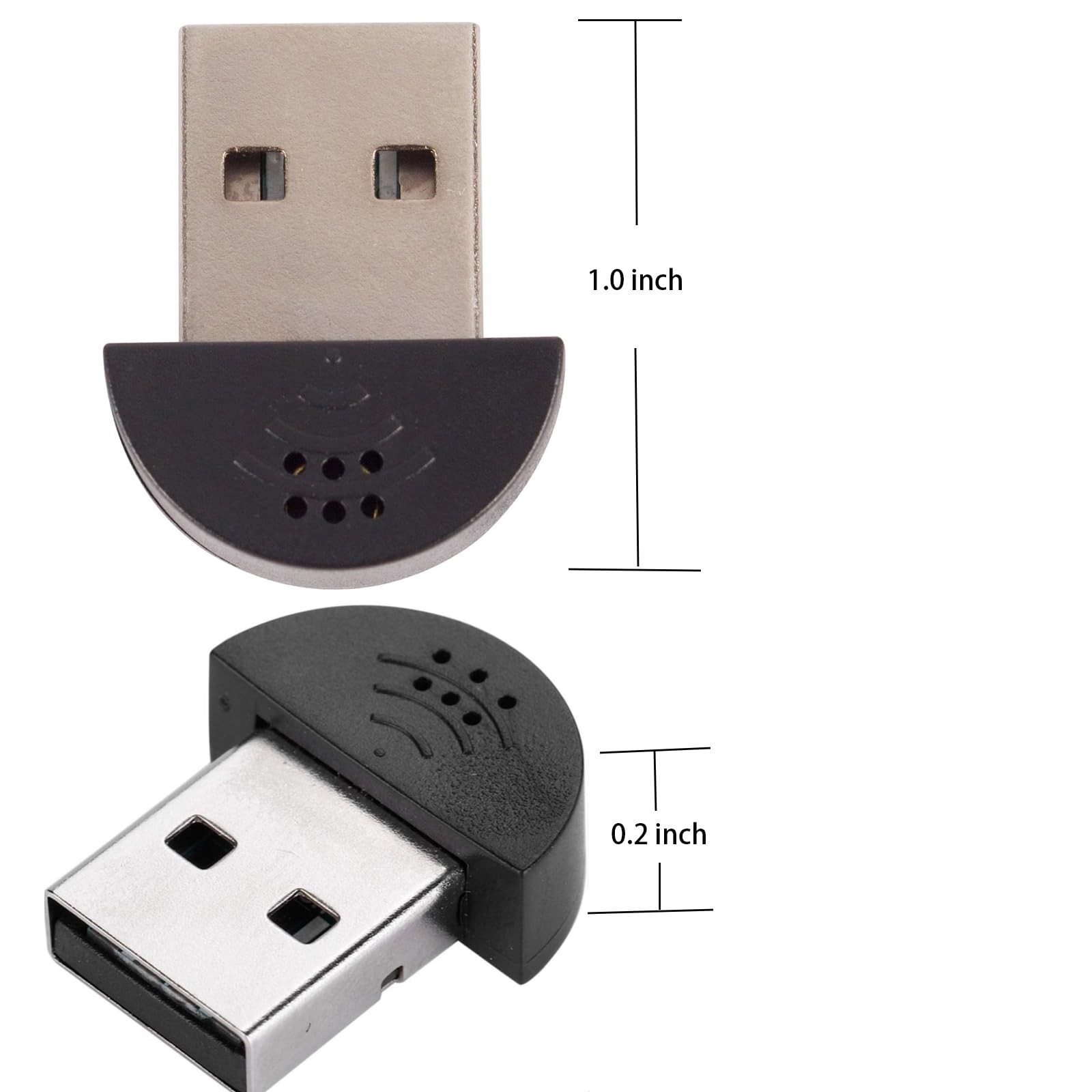 SuziePi 2 Pcs USB 2.0 Mini Microphone for Raspberry Pi 5 4 Model Small, Black