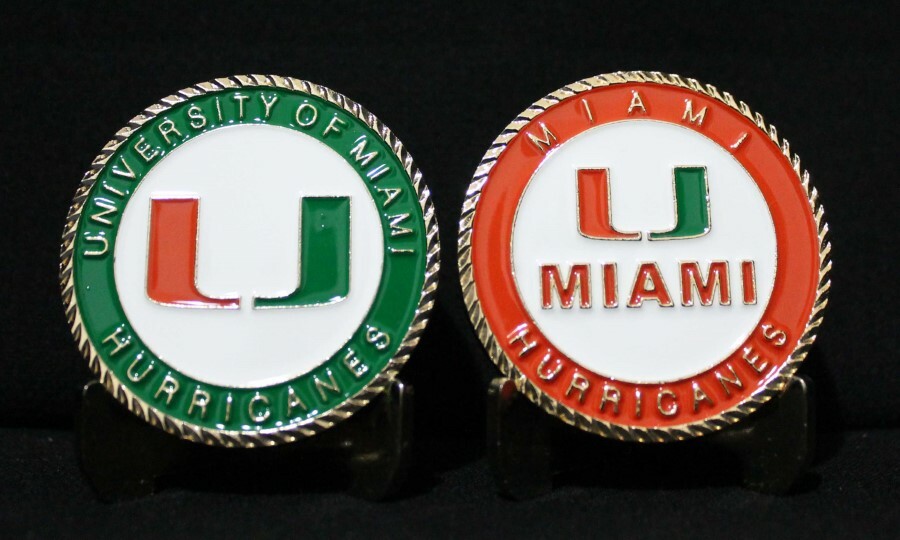 UNIVERSITY OF MIAMI COLLEGIATE COLLEGE COLLECTIBLE CHALLENGE COIN NEW