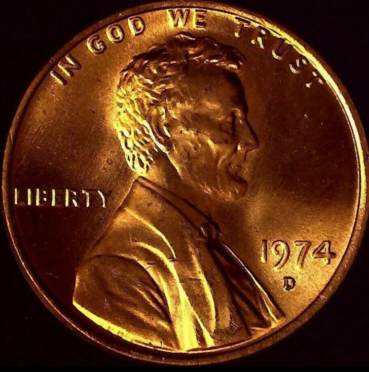 1974-D Lincoln Memorial Cent - RED GEM BU UNCIRCULATED - Free Shipping 8a
