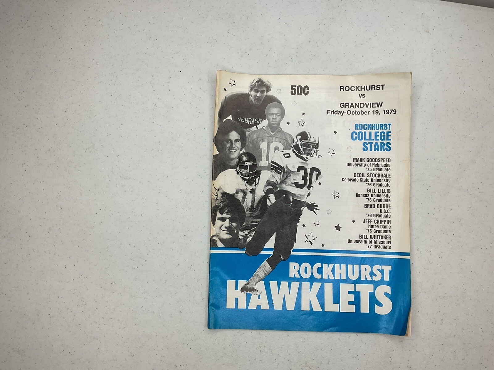 1979 Rockhurst Hawklets Football Program Grandview Brad Budde Mark Goodspeed