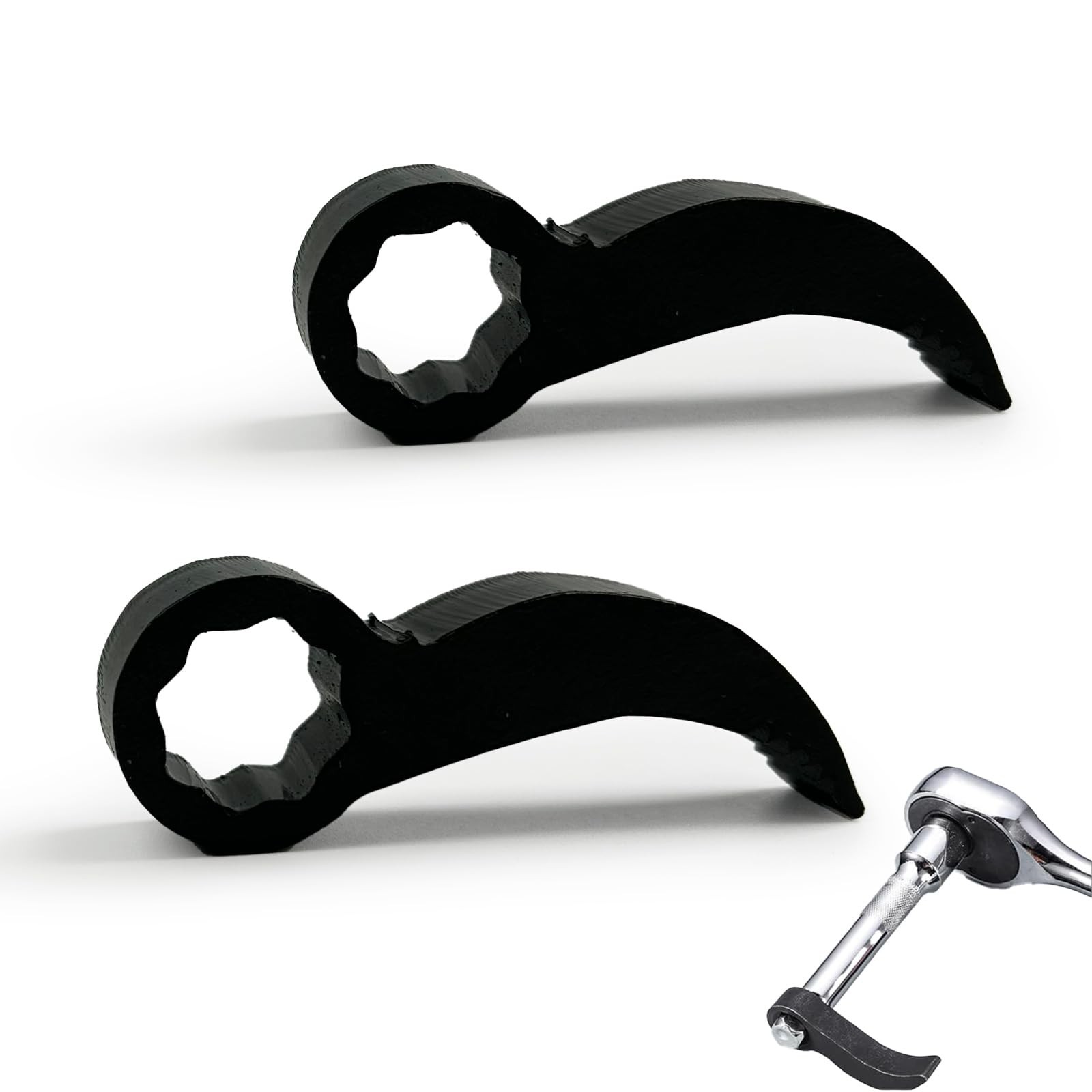 2PACK 1/2 Inch Indexing Pry Bar, Wrench Extender Adapter, Plum Blossom Mouth