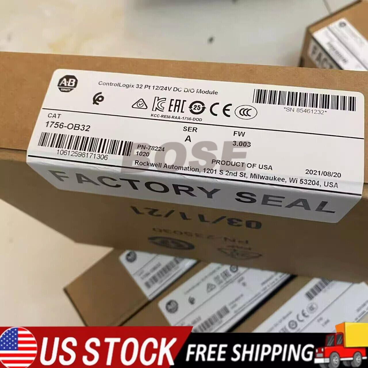 New AB 1756-OB32 ControlLogix 32 Point D/O Module 1756OB32 US Free Tax