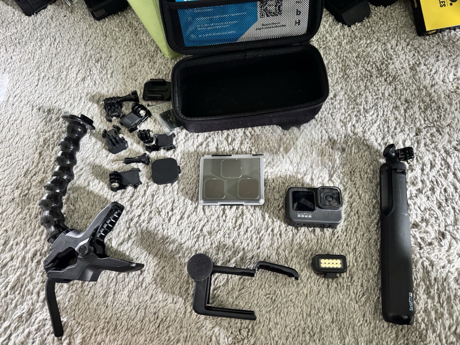 GoPro HERO9 Black Camera Accessory Bundle w/ Case Tripod LED Light Filters