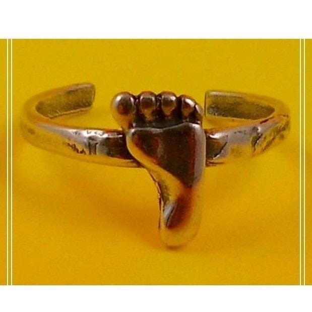 Vintage 1990's Sterling Silver Cute Bare Foot Toe Ring – Handcrafted