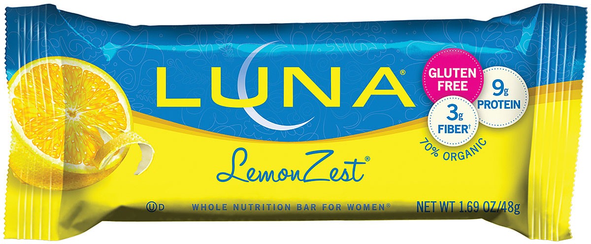 Luna Lemon Zest Energy Bar - Gluten-Free, Low Sugar, High Protein for Women