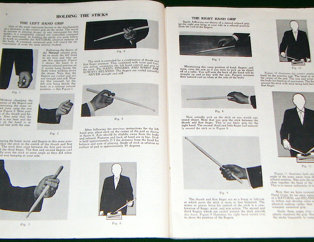 LUDWIG DRUM METHOD 1962 Book by WM F LUDWIG, Cover Removed, Reading, Roll, Bass