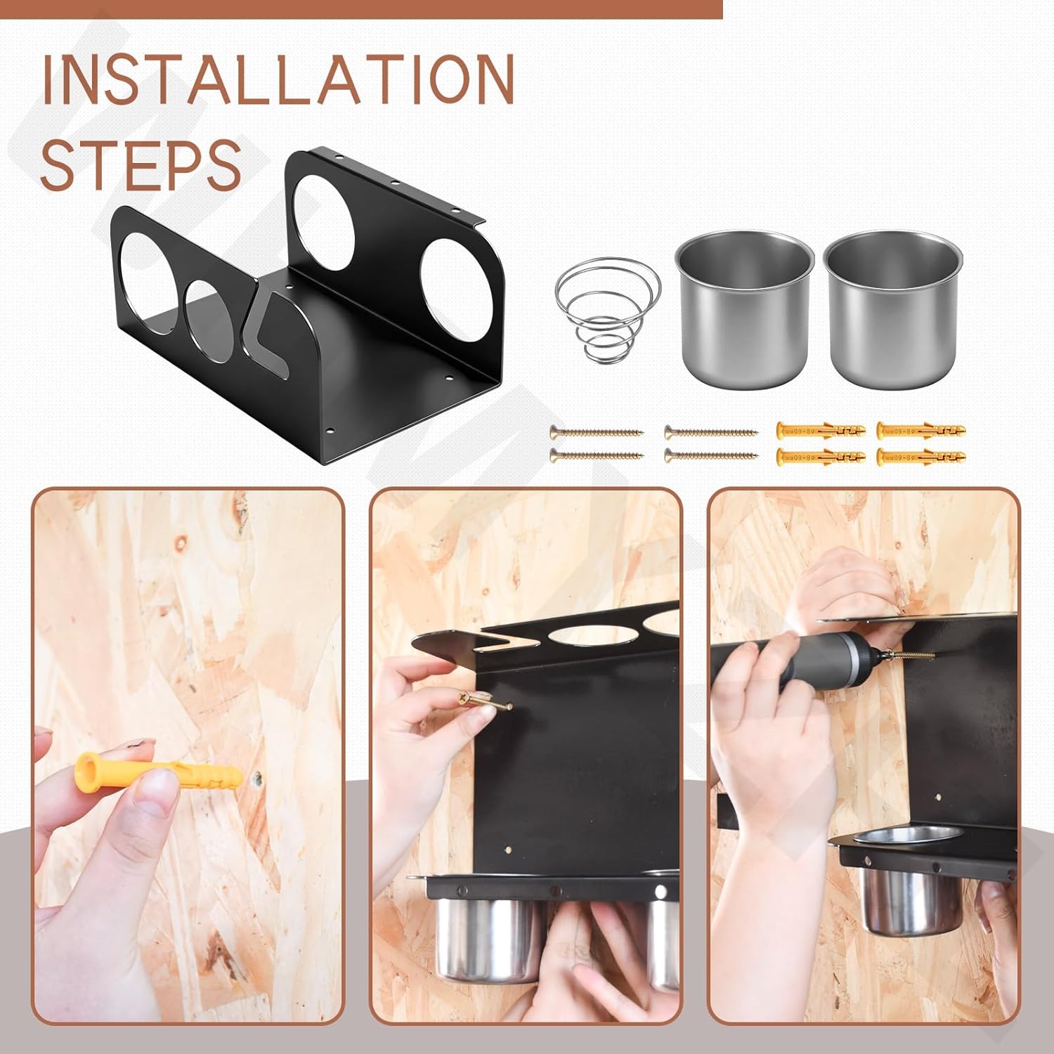Grease Gun Garage Organizer Wall Mount with Drip Cup