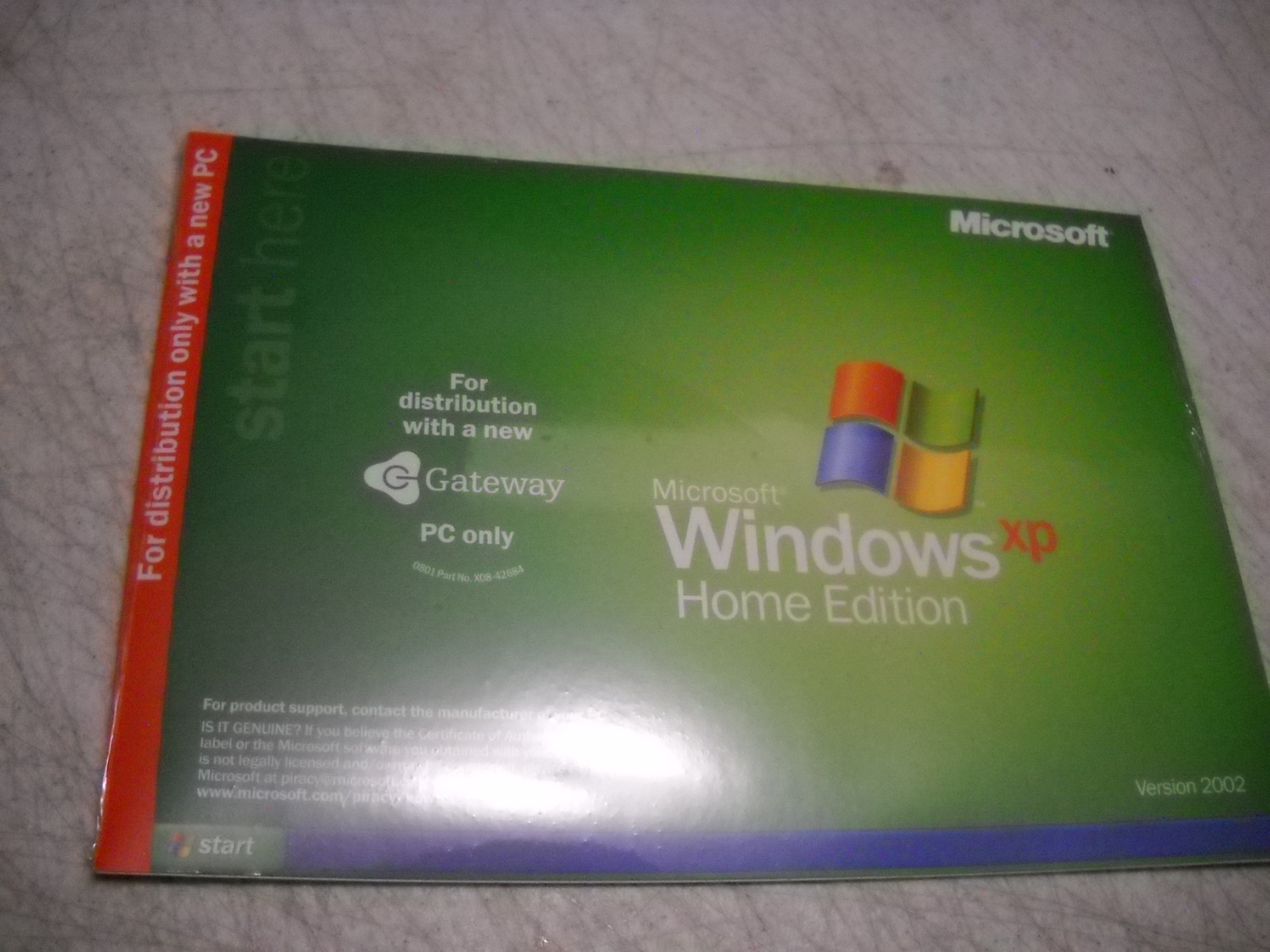 Gateway Computer Microsoft Windows XP PC Operating System Disc 2002 Version 1.2