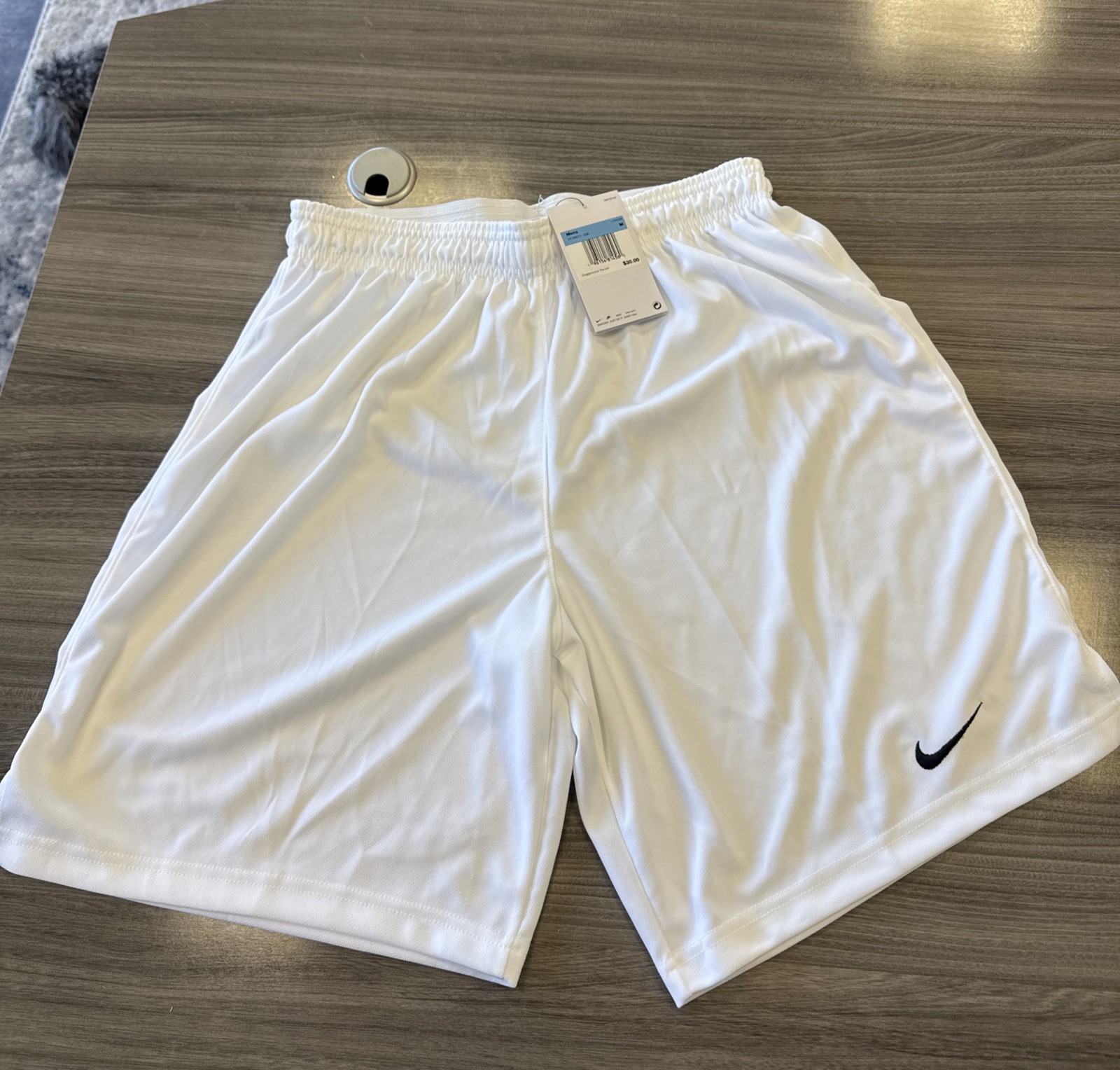 Nike Men’s White  Dri Fit Lacrosse Shorts Large
