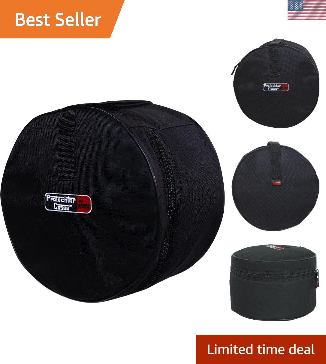 Cases Protechtor Series Padded Drum Bag, Fits Toms 10" x 8"