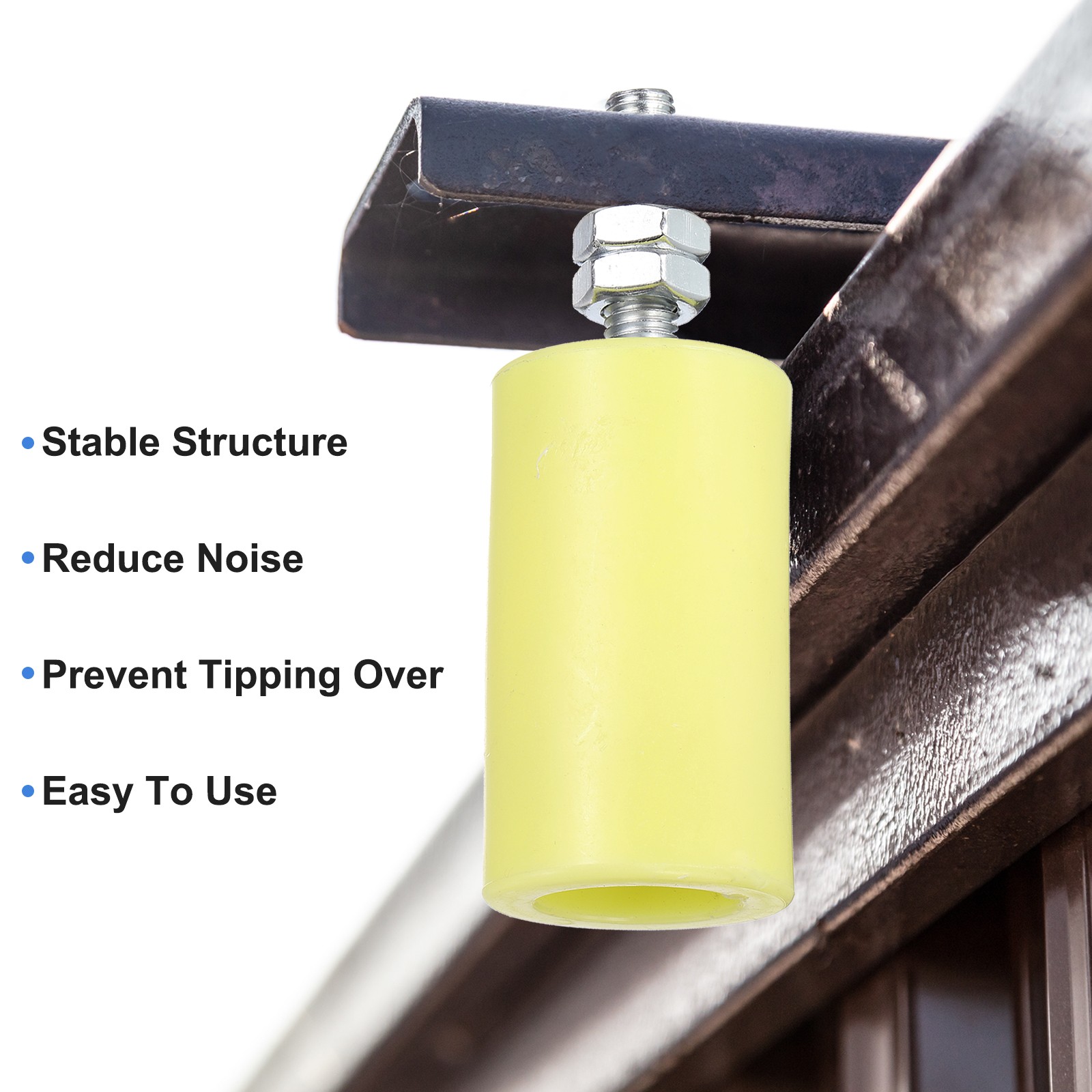 8Pcs Slide Gate Guide Roller 3" Nylon Sliding Gate Support Assembly, Yellow