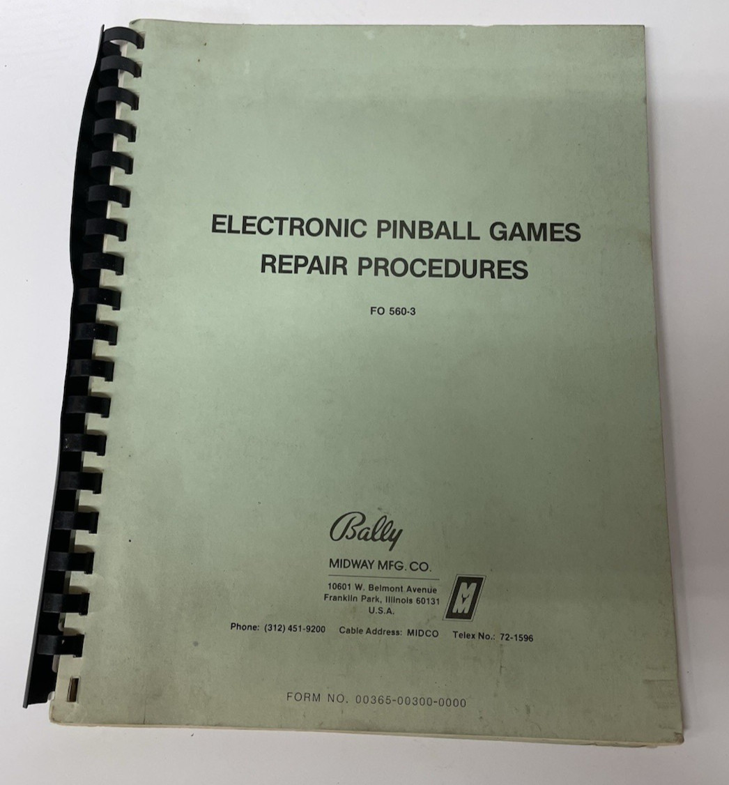 1981 Bally Electronic Pinball Games Repair Procedures Manual