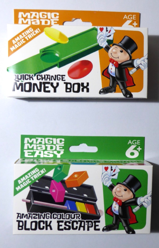Marvin's Magic Tricks Money Box & Block Escape Boxed Great For The Magician Kid