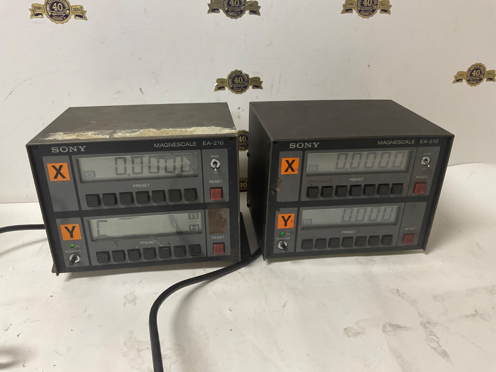 Sony Magnescale EA-210 Digital Readout 2 axis LOT of 2 For Parts