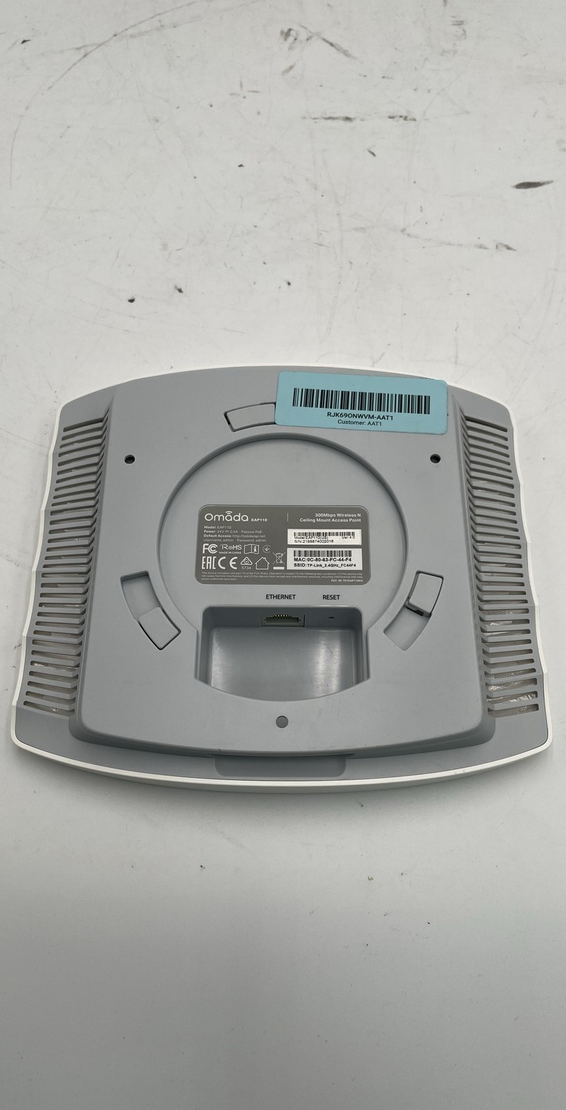 TP-Link Omada EAP110 300Mbps Wireless N Ceiling Mount Access Point Unit