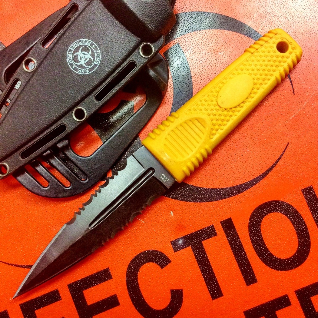 7.75"" Zomb-War Orange Boot Hunting Knife with Sheath