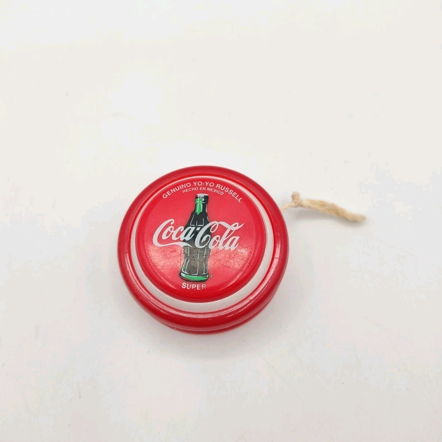 Vintage Coca-Cola Yo-Yo - Mexico Genuino Russell Super - Red Plastic Toy - Coke