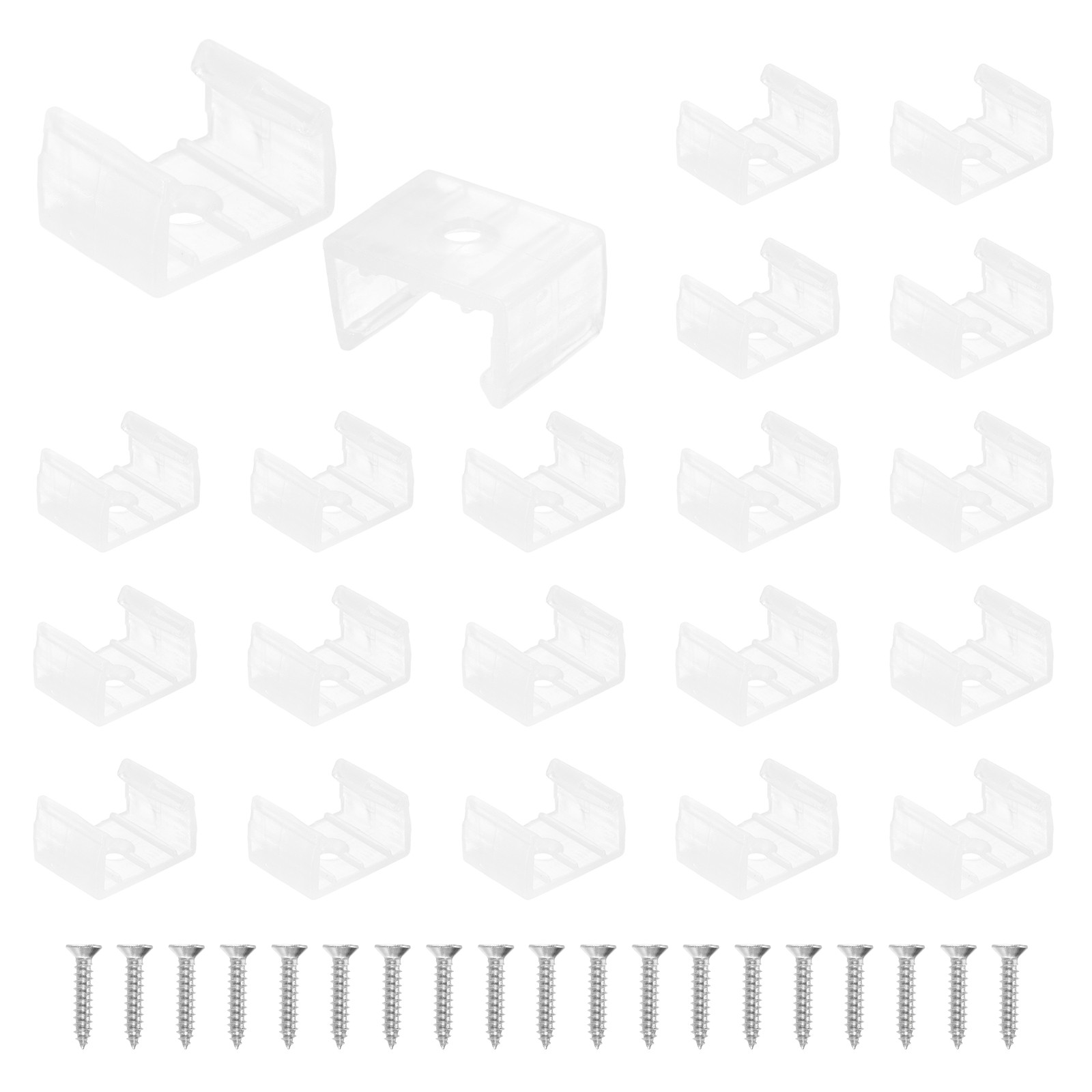 LED Neon Mounting Clips Holder Fixing Clamps for 14mm-17mm Width Strips 60pcs
