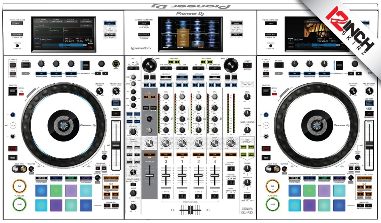PIONEER DDJ-RZX SKIN White Grey